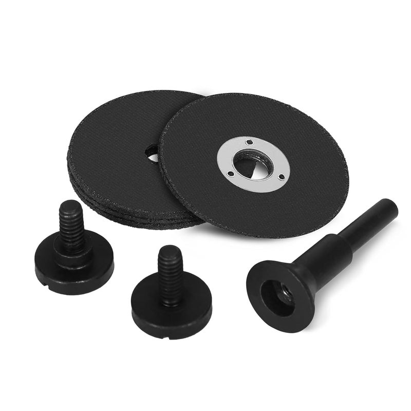 NuoDunco 2 Inch Cut Off Wheel with 1/4 Stem Mounting Mandrel for Die Grinder, W3/8" Arbor Hole Cutting Wheel for Metal & Stainless Steel Rotary Tool Drill Attachment Bolt Cutter Discs - Image 1